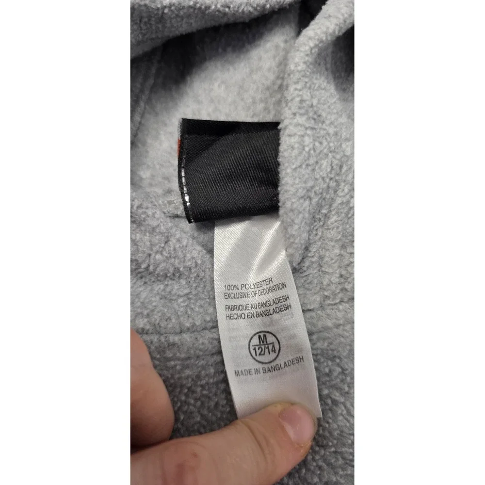 Harley Davidson Fleece Hoodie Sweatshirt Kids M 12/14 Embroidered Logo Gray Moto